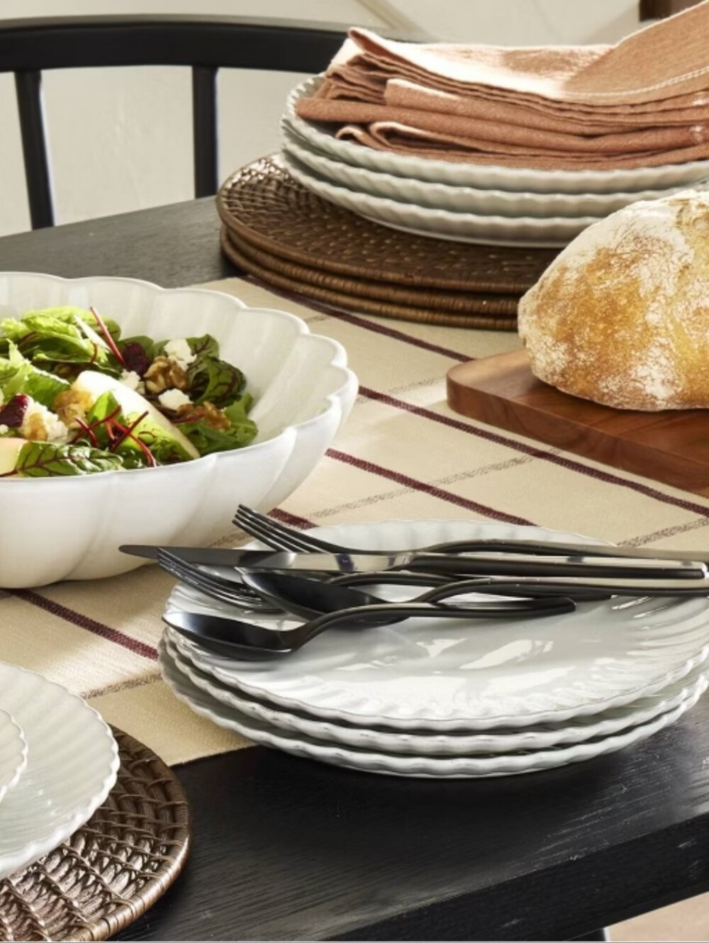 Hearth & Hand With Magnolia 4pc. 8.5" Scalloped Edge Stoneware Salad Plates - Picture 3 of 9